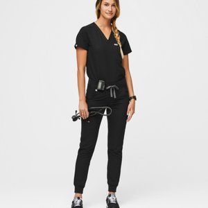 Figs Catarina One-Pocket Scrub top-black